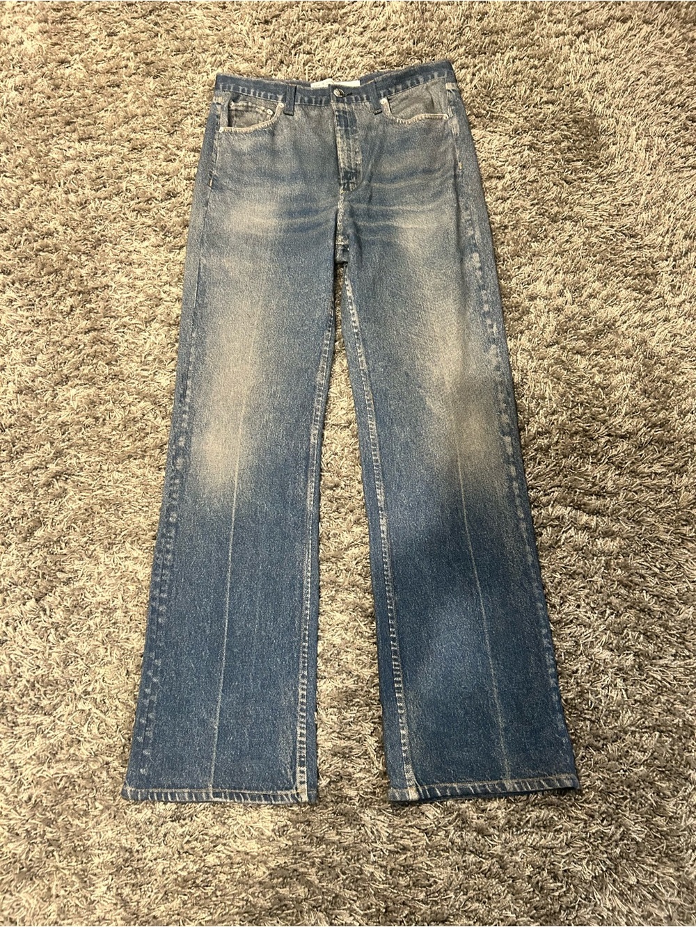 rag & bone Women's Blue Wide Leg Miramar Sweatpant Jeans